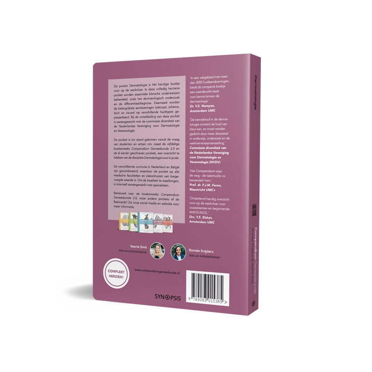 Compendium Geneeskunde pocket Dermatologie inclusieve mockup achterkant