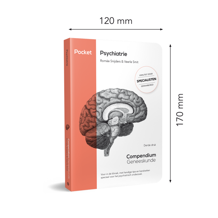 Compendium Geneeskunde pocket Psychiatrie inclusieve mockup afmetingen